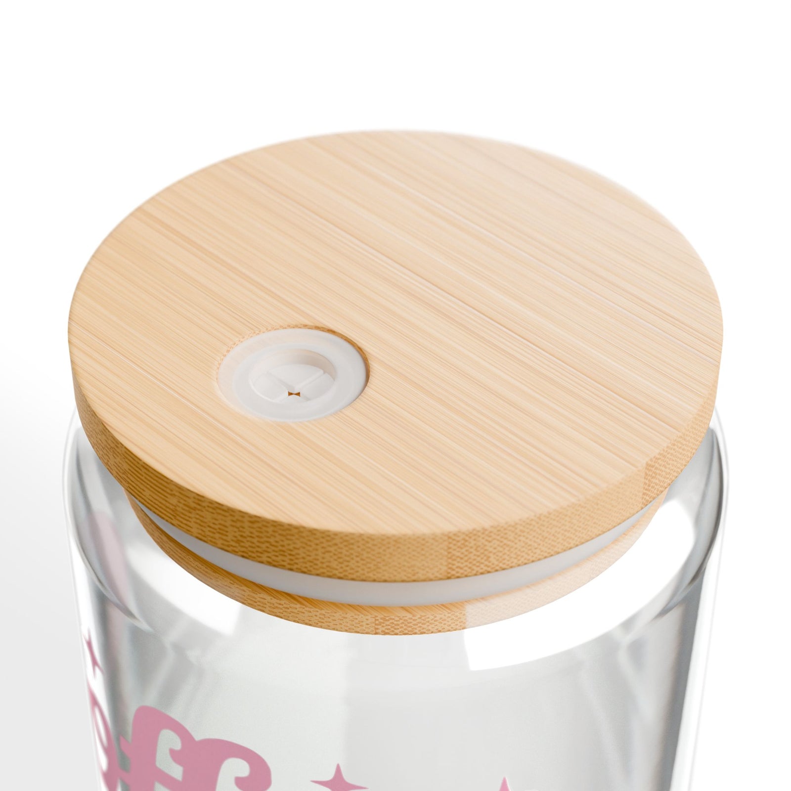 Coffee and Jesus Pink Script 16oz Sipper Glass Tumbler with Bamboo Lid & Straw - Sydney So Sweet