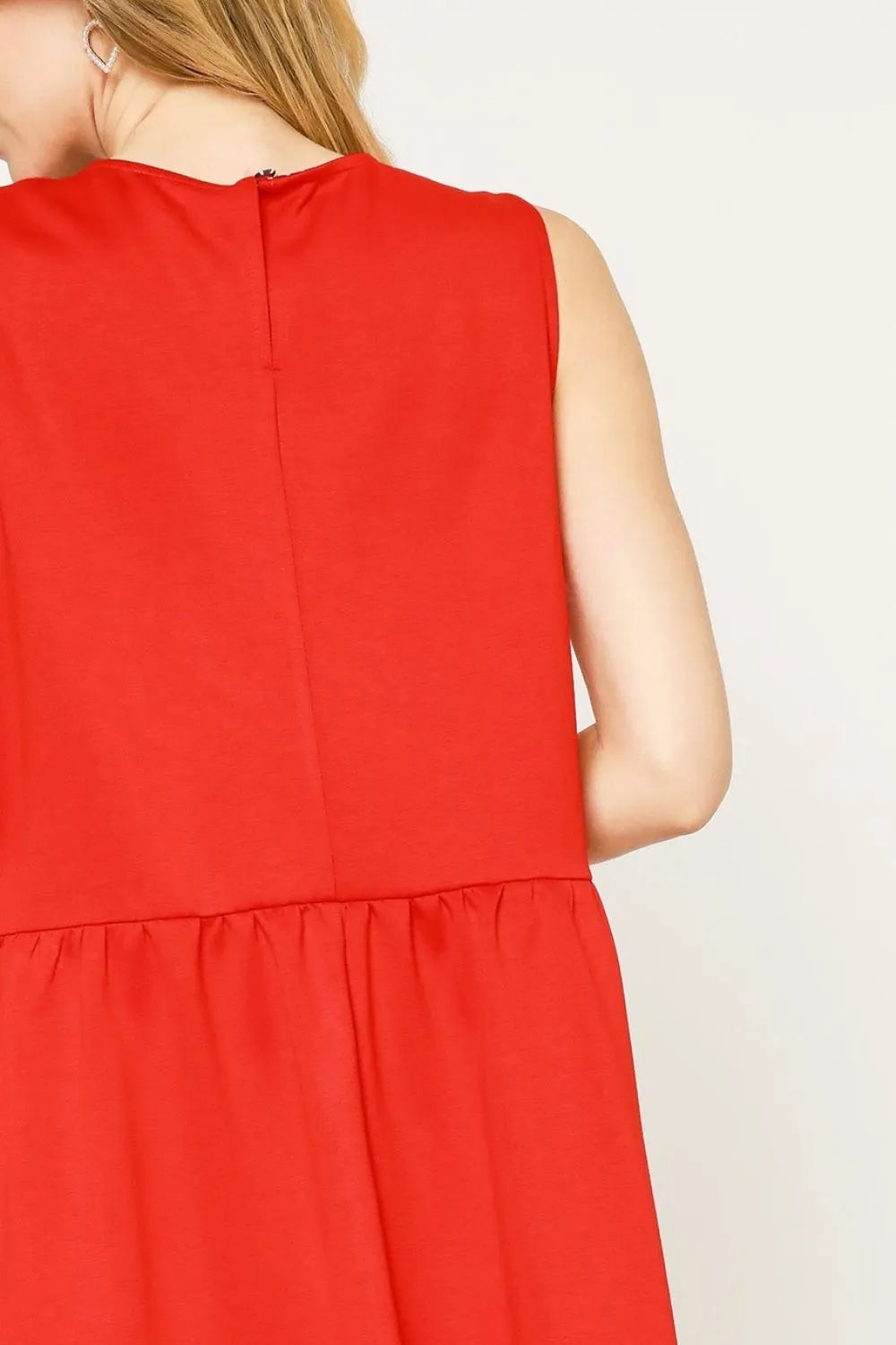 umgee orange dress Umgee French Terry Round Neck Dress in Burnt Orange L