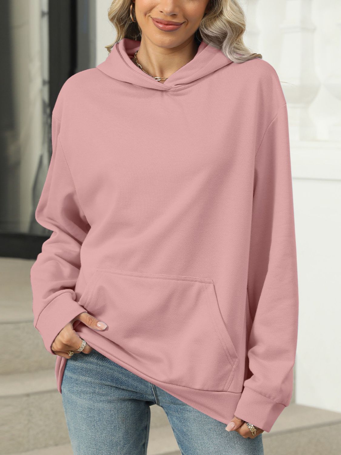 Pocketed Long Sleeve Hoodie - Sydney So Sweet