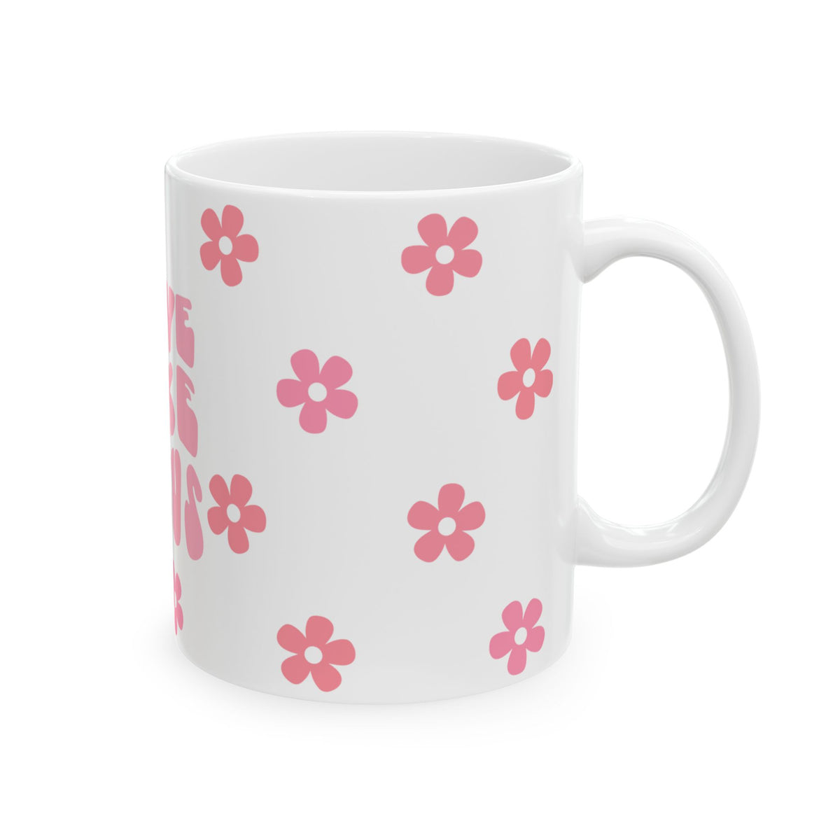 Love Like Jesus Ceramic Mug — Pink Floral Christian Coffee Cup (11oz & 15oz)
