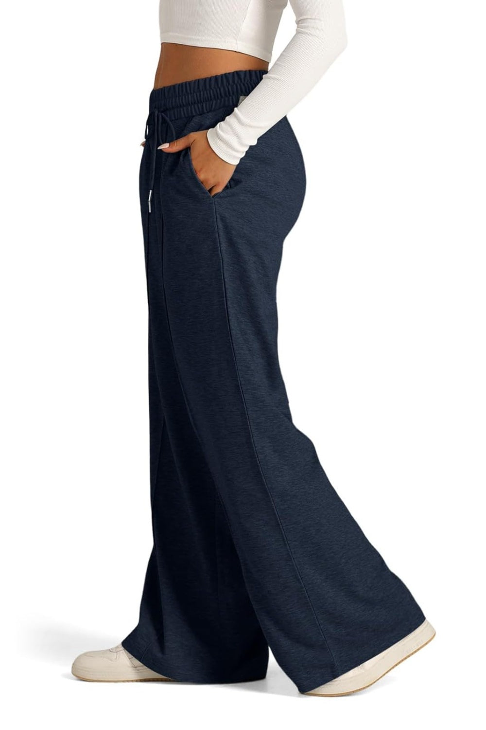 Drawstring Elastic Waist Wide Leg Pants - Sydney So Sweet