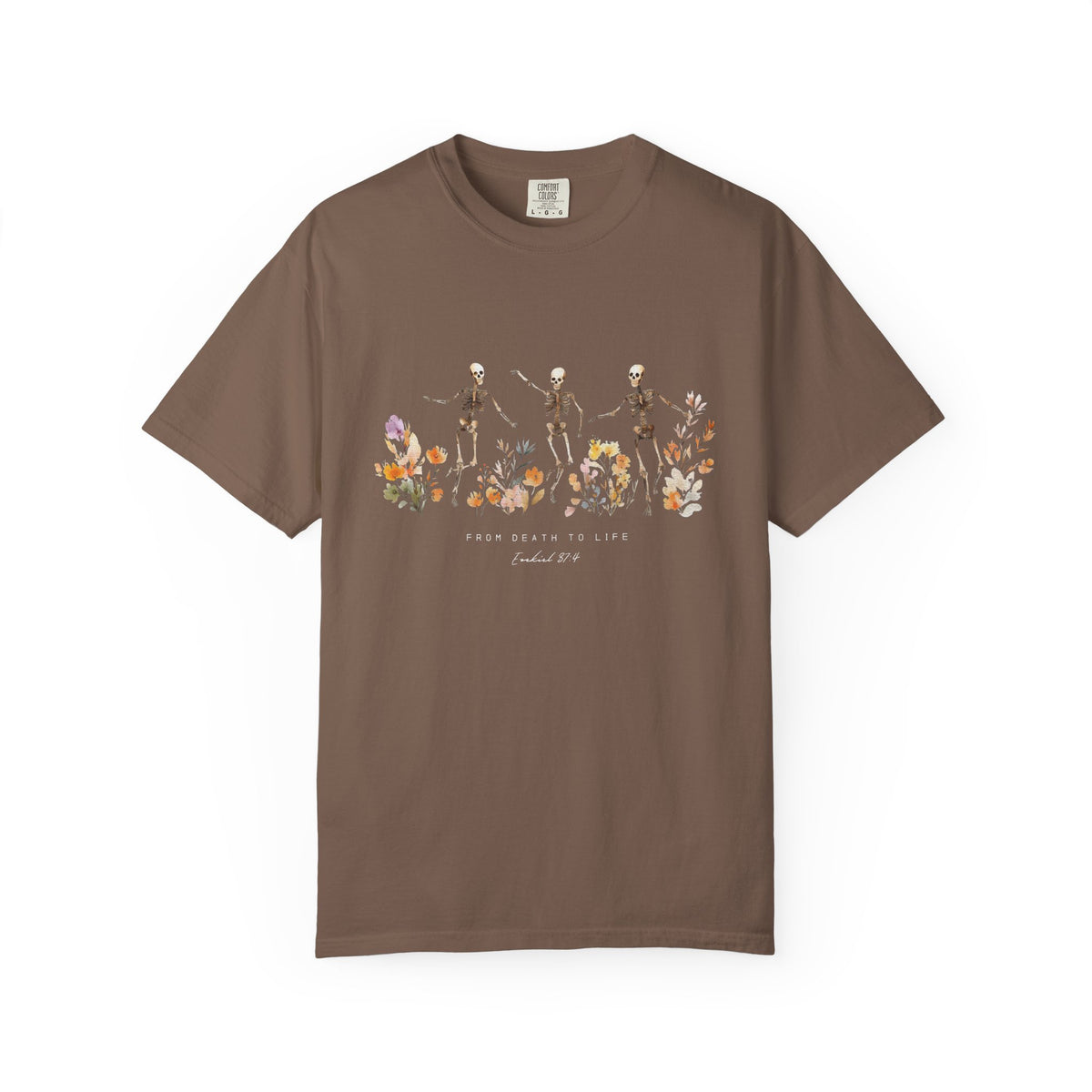 Floral Skeletons From Death to Life T-Shirt Halloween Christian Graphic Tee