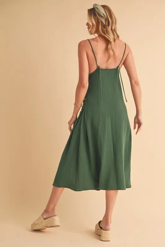 Aemi+Co Side Button Midi Cami Dress - Sydney So Sweet
