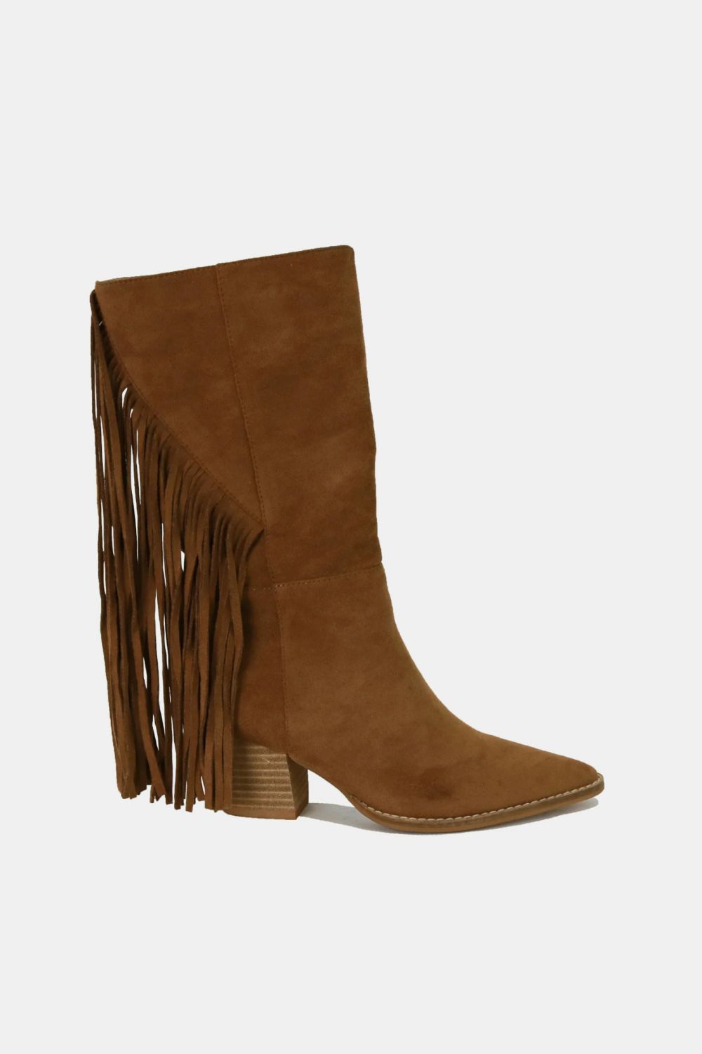 Beast Fashion Suede Fringe Point Toe Boots - Sydney So Sweet