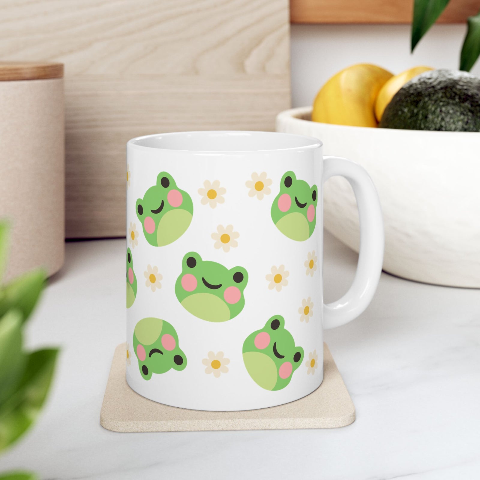 Kawaii Frog Daisy Cute Ceramic Mug Coffee Cup (11oz & 15oz) - Sydney So Sweet
