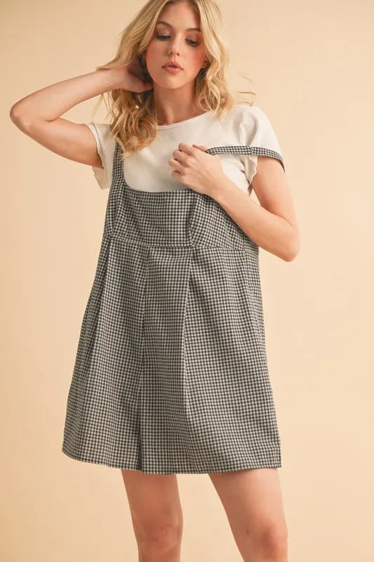 Aemi+Co Plaid Square Neck Romper - Sydney So Sweet