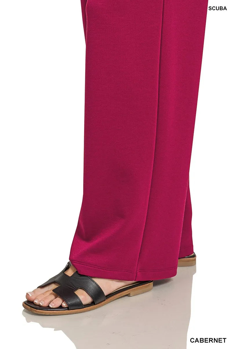 Zenana Scuba Crewneck Sweatshirt and Pants Set - Sydney So Sweet