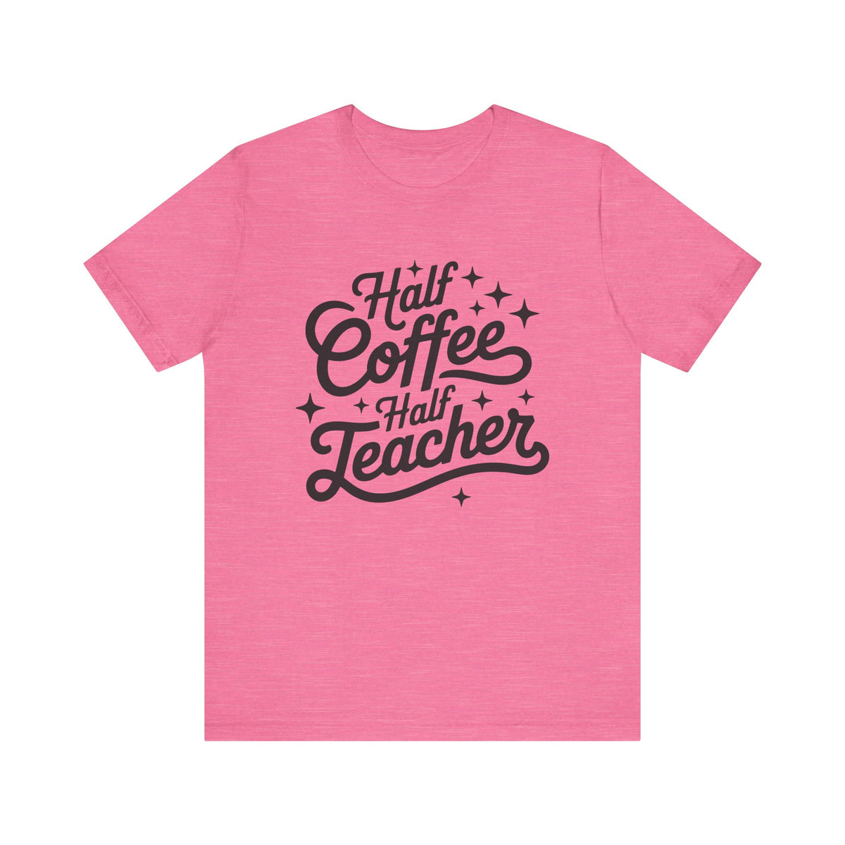 Half Coffee Half Teacher Graphic Tee Teacher Coffee T-Shirt