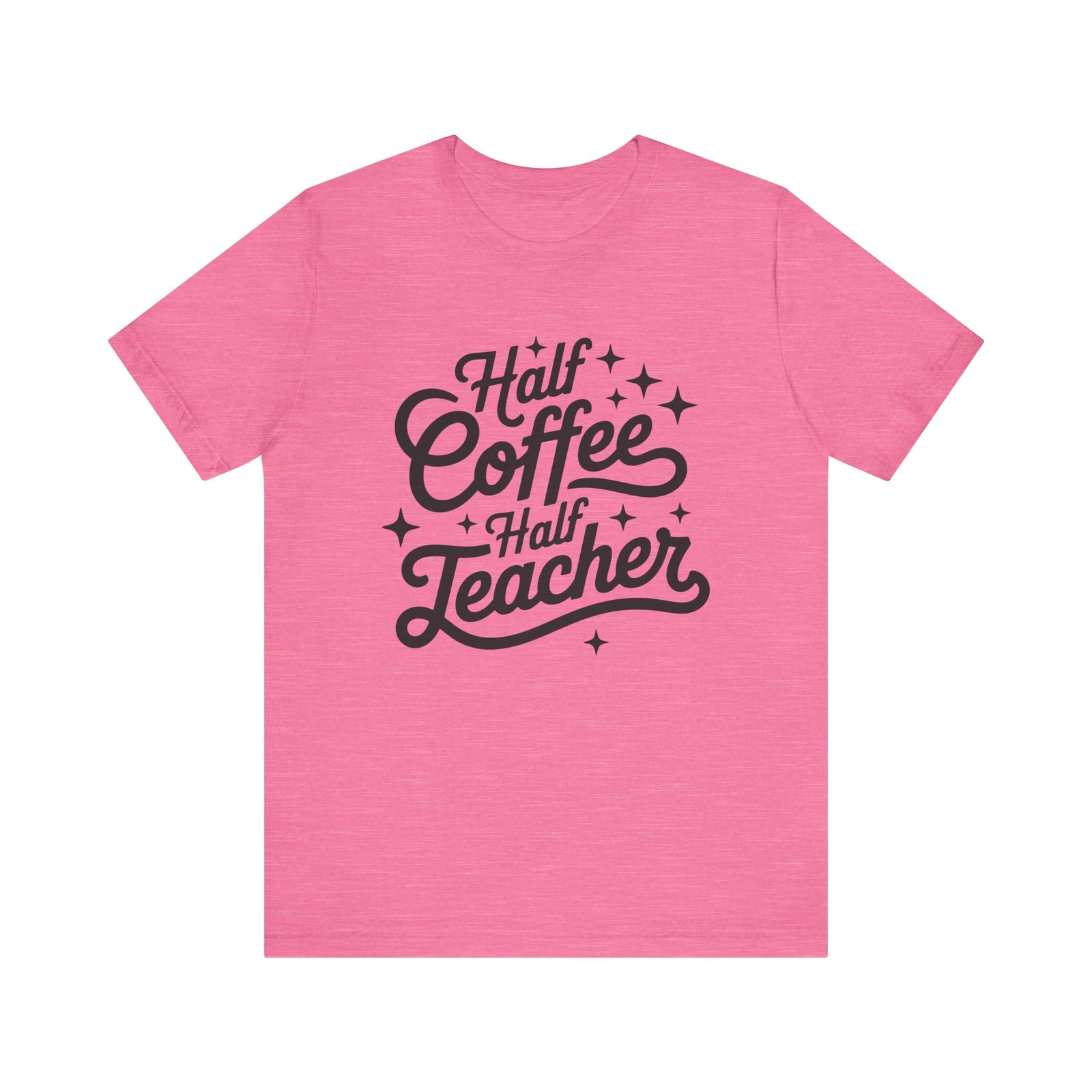 Half Coffee Half Teacher Graphic Tee Teacher Coffee T-Shirt