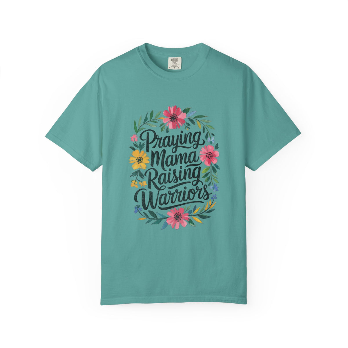 Praying Mama Raising Warriors T-Shirt Cute Floral Mom Graphic Tee