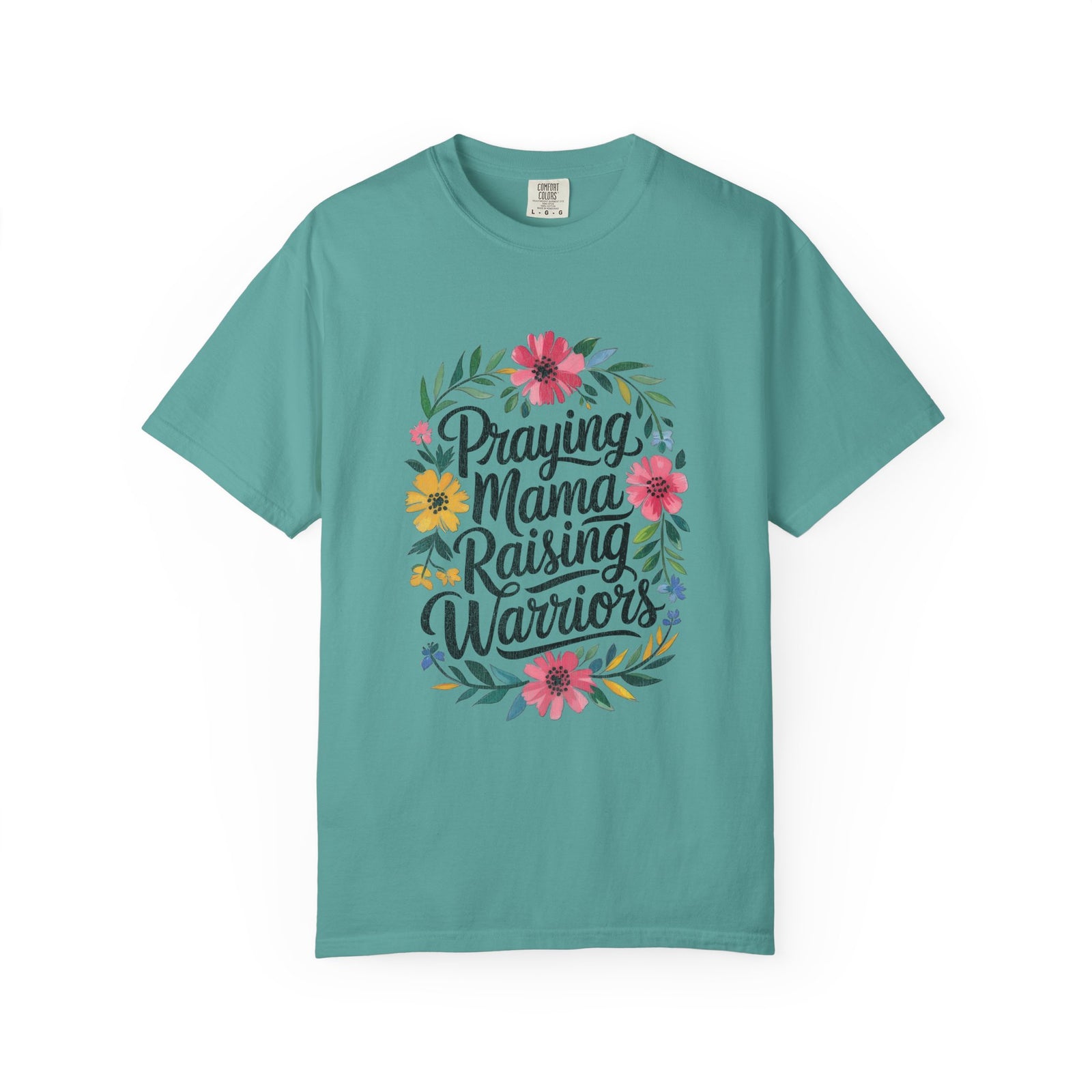 Praying Mama Raising Warriors T-Shirt Cute Floral Mom Graphic Tee
