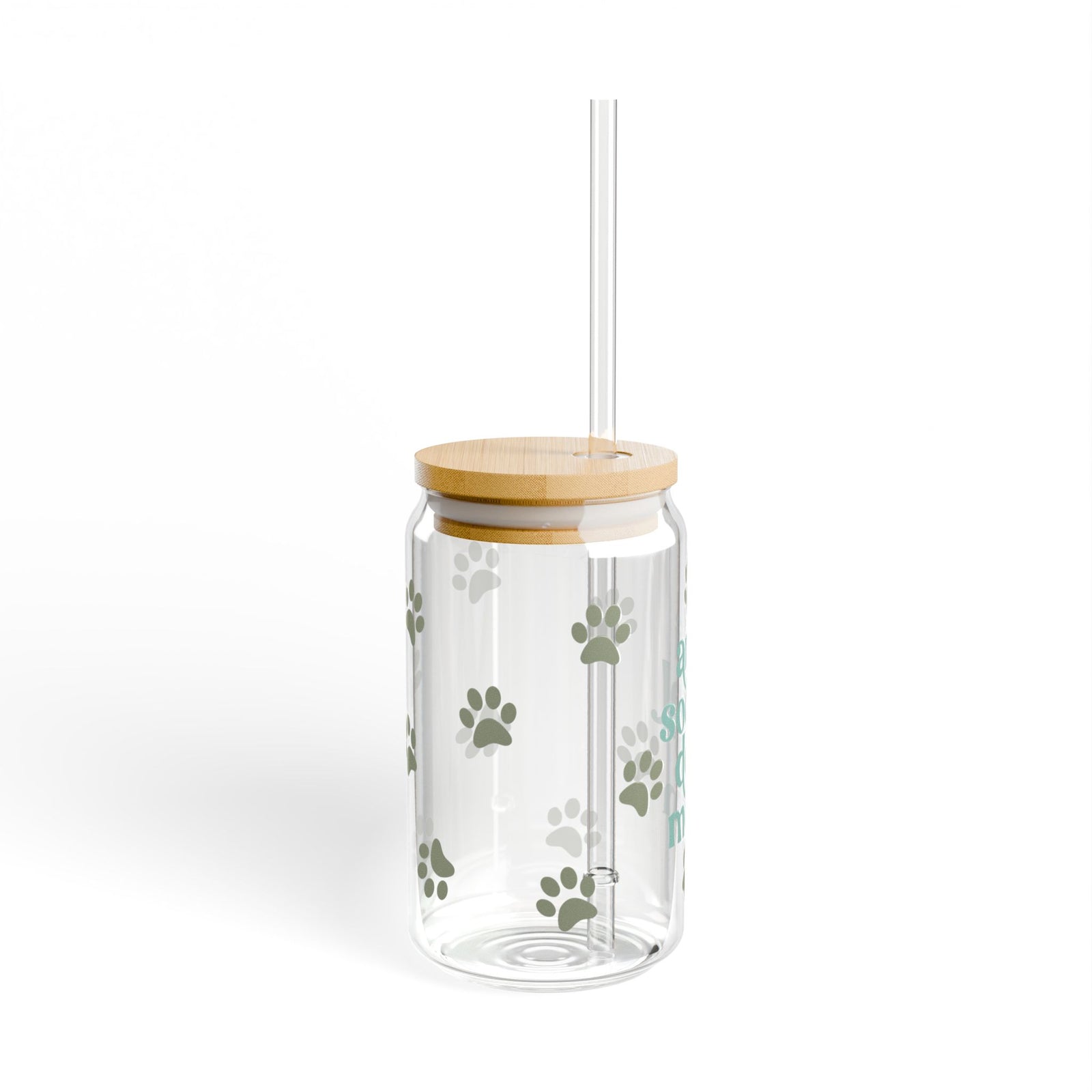 Anti Social Dog Mom Tumbler Sipper Glass 16oz — Reusable Drink Jar with Lid & Straw - Sydney So Sweet