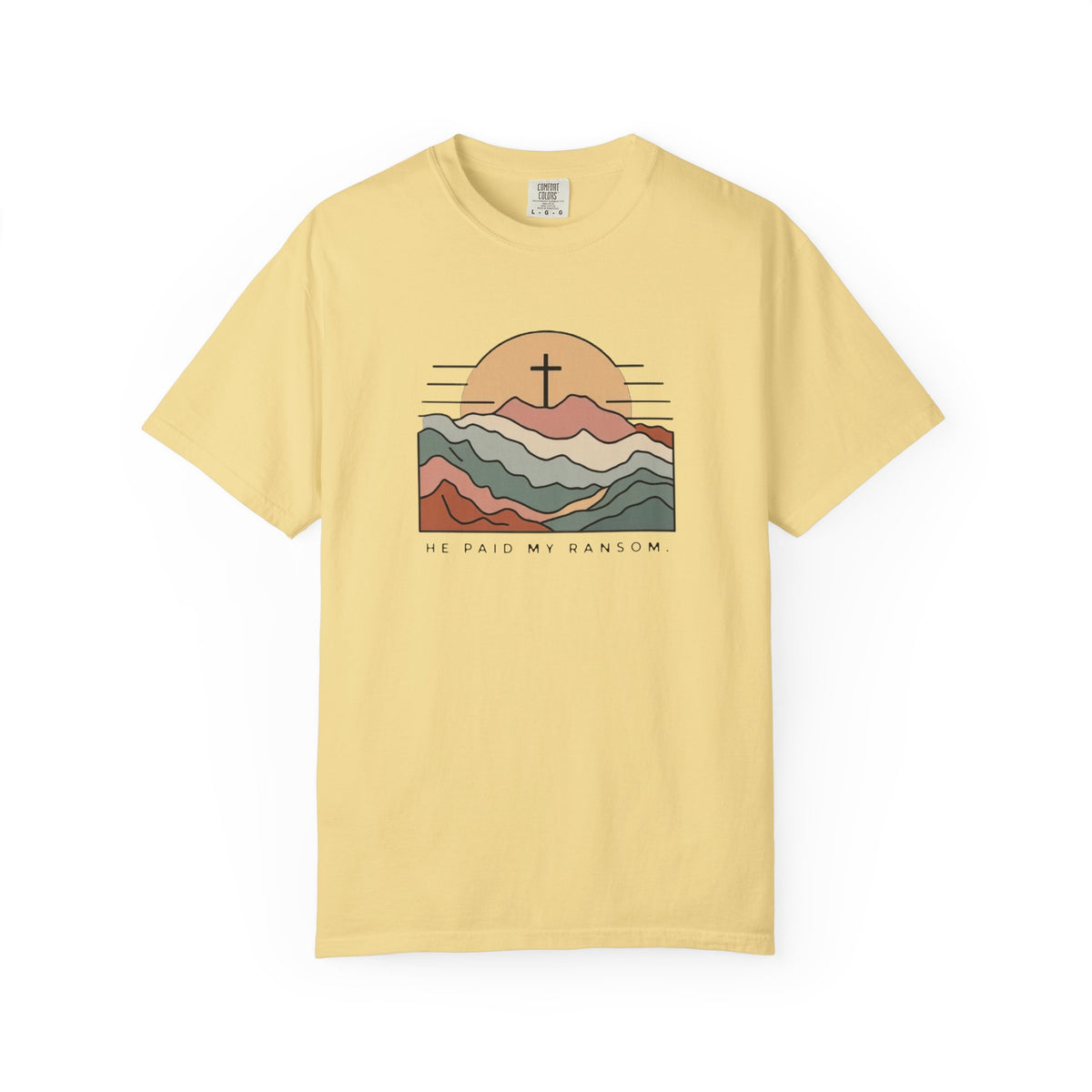He Paid My Ransom Christian Mountain Cross Graphic T-Shirt Unisex Tee