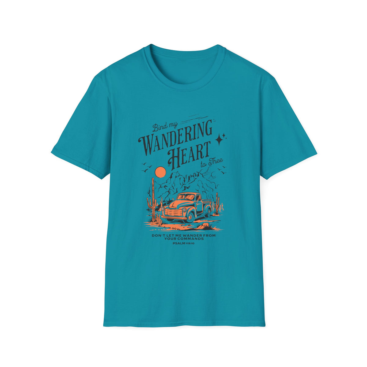 Bind My  Wandering Heart To Thee Graphic T-Shirt Vintage Road Trip Christian Tee