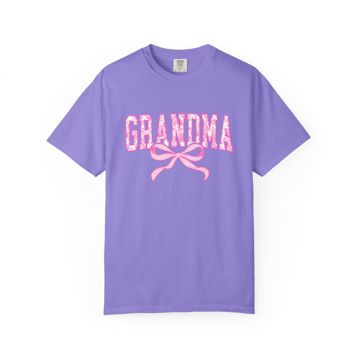 Grandma Coquette Pink Toile Bow T-Shirt Cute Grandmother Graphic Tee