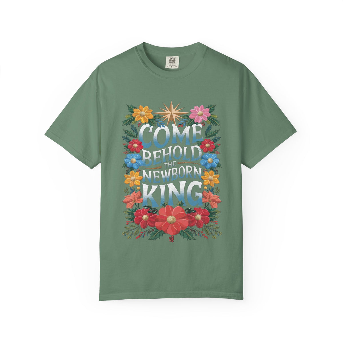 Come & Behold the Newborn King Christmas T-Shirt Christian Graphic Tee