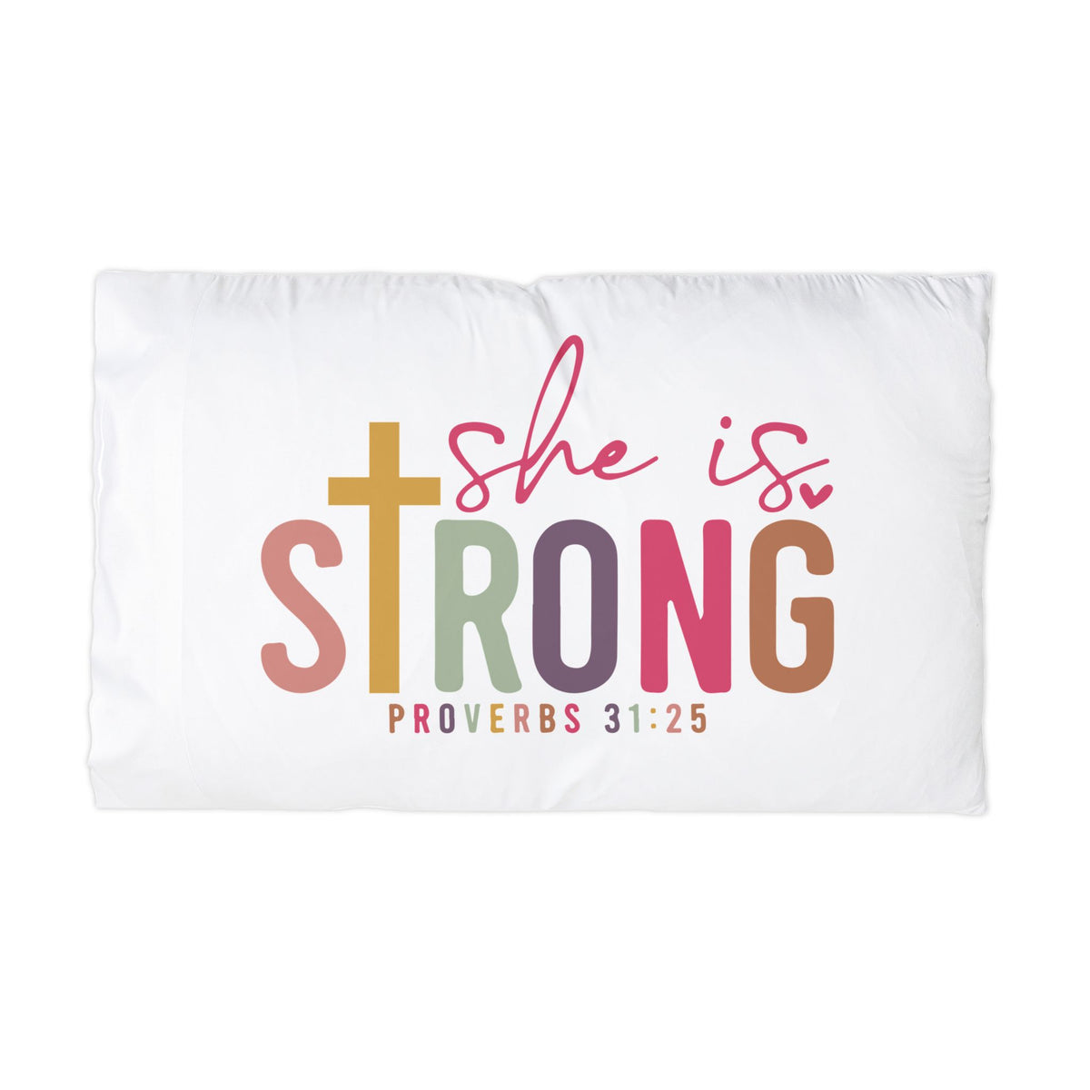 She Is Strong Pillowcase Proverbs 31:25 Inspirational Microfiber Pillow Cover