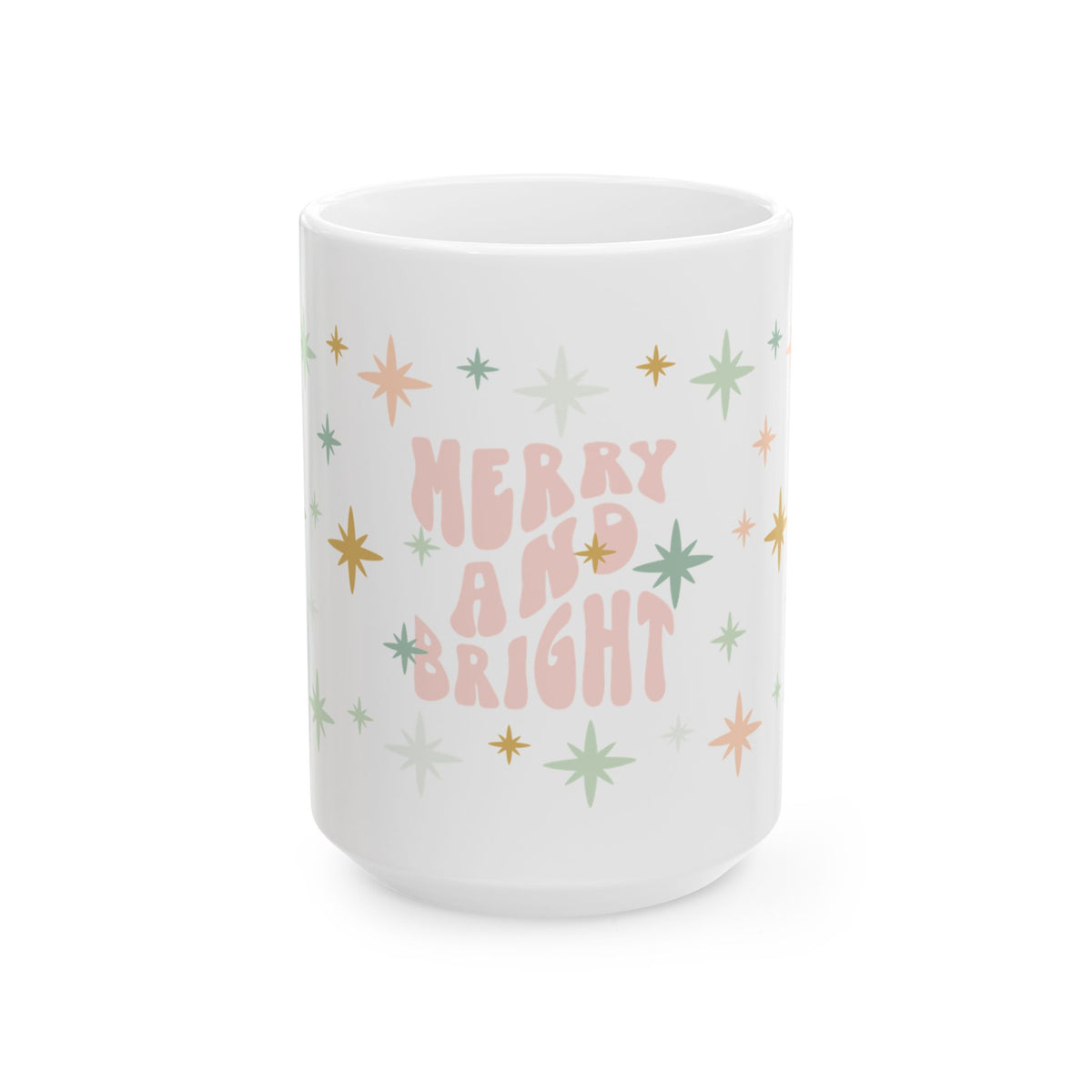 Merry & Bright Christmas Ceramic Mug Coffee Cup (11oz & 15oz)