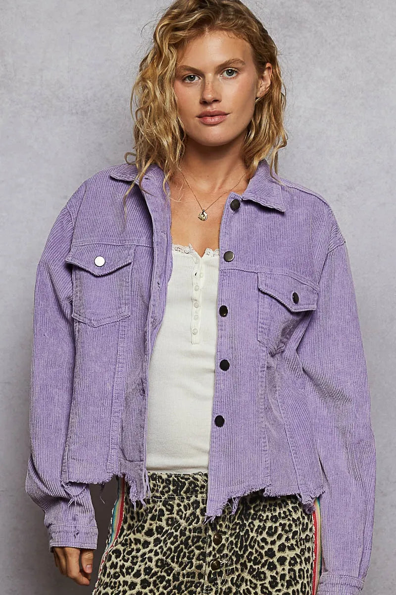 POL Button Down Corduroy Trucker Jacket - Sydney So Sweet