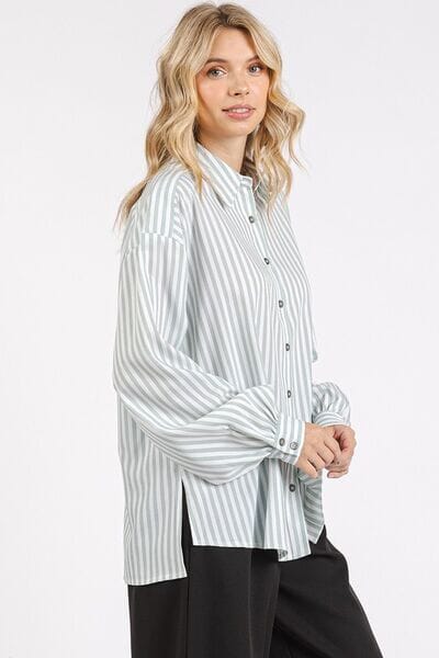 Mittoshop Button Down Striped Long Sleeve Shirt - Sydney So Sweet