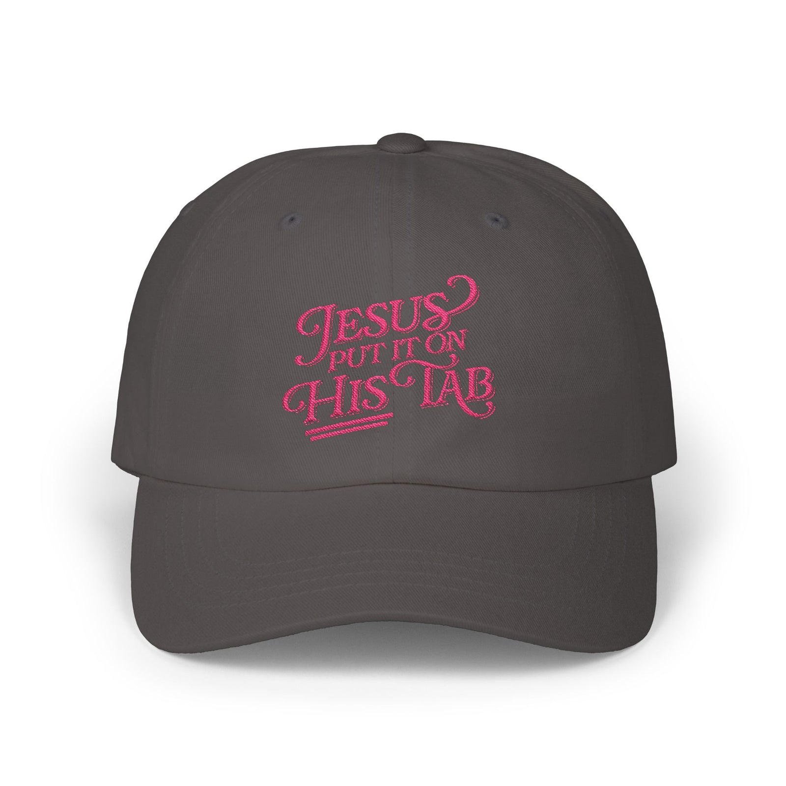 Jesus Put It On His Tab Pink Embroidered Christian Dad Cap Baseball Hat