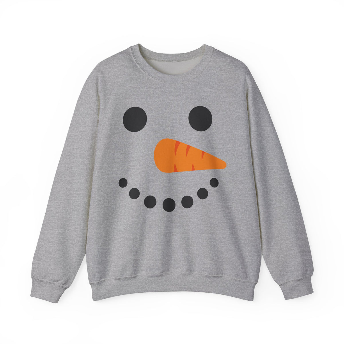 Cheerful Snowman Face Winter Crewneck Unisex Sweatshirt