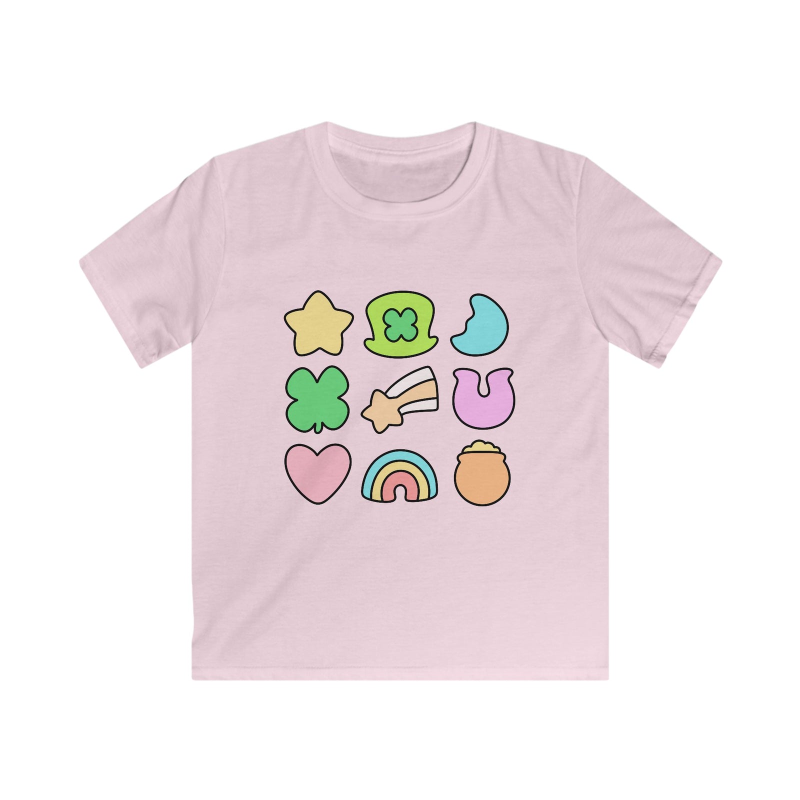 Kids St. Patrick's Day Marshmallows Tee Cute Rainbow, Shamrock & Lucky Charms Graphic T-Shirt