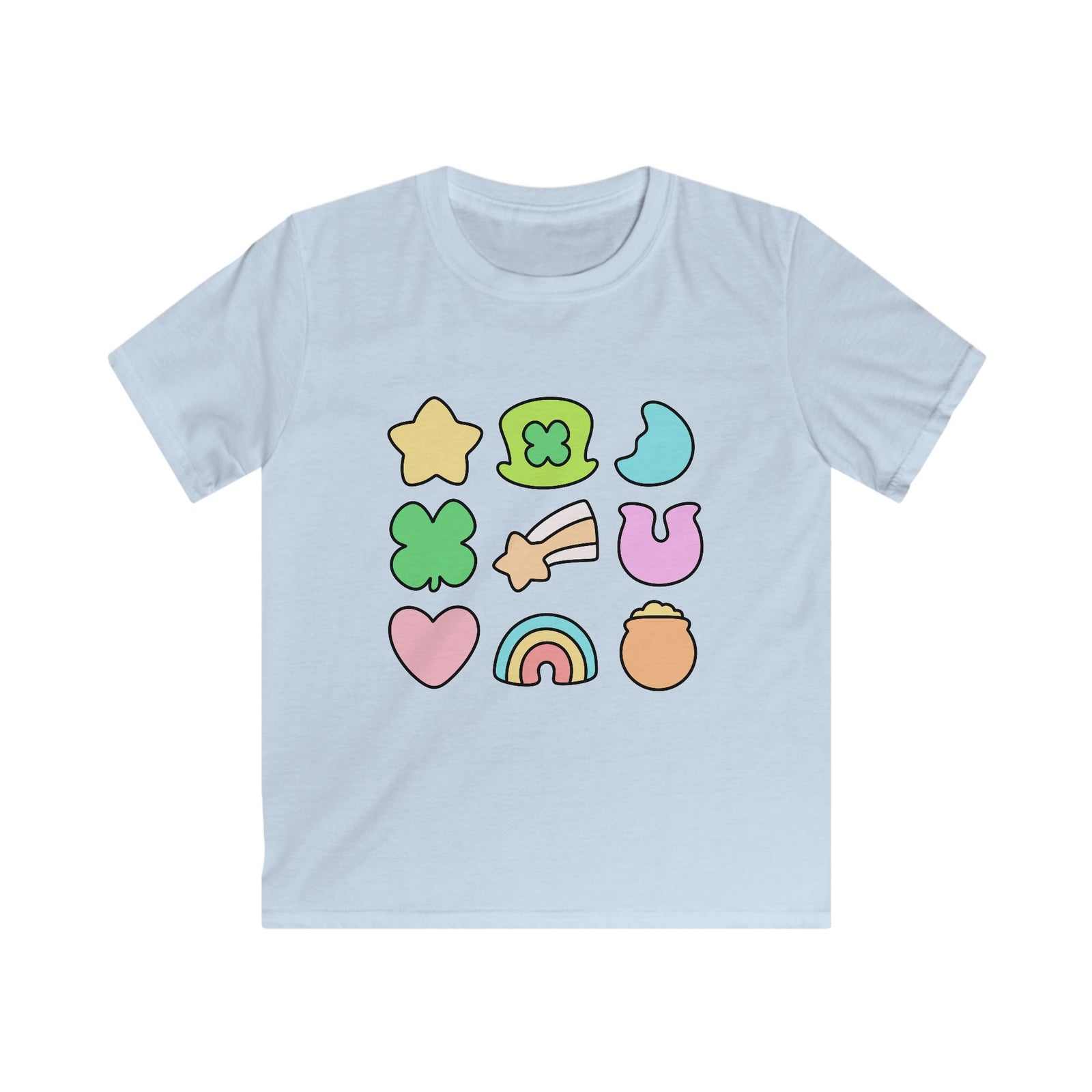 Kids St. Patrick's Day Marshmallows Tee Cute Rainbow, Shamrock & Lucky Charms Graphic T-Shirt