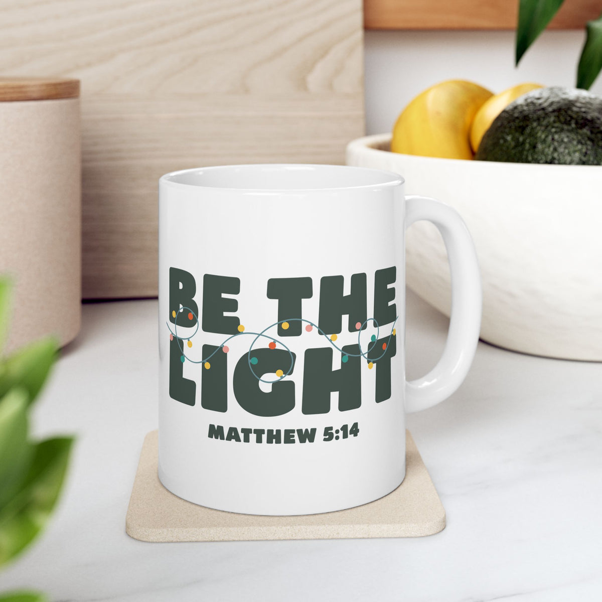 Be the Light Matthew 5:14 Christmas Mug – Holiday Ceramic Coffee Cup - Sydney So Sweet