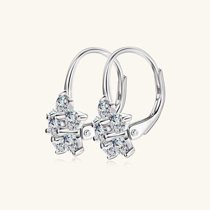 1.2 Carat 925 Sterling Silver Moissanite Flower Huggie Earrings - Sydney So Sweet