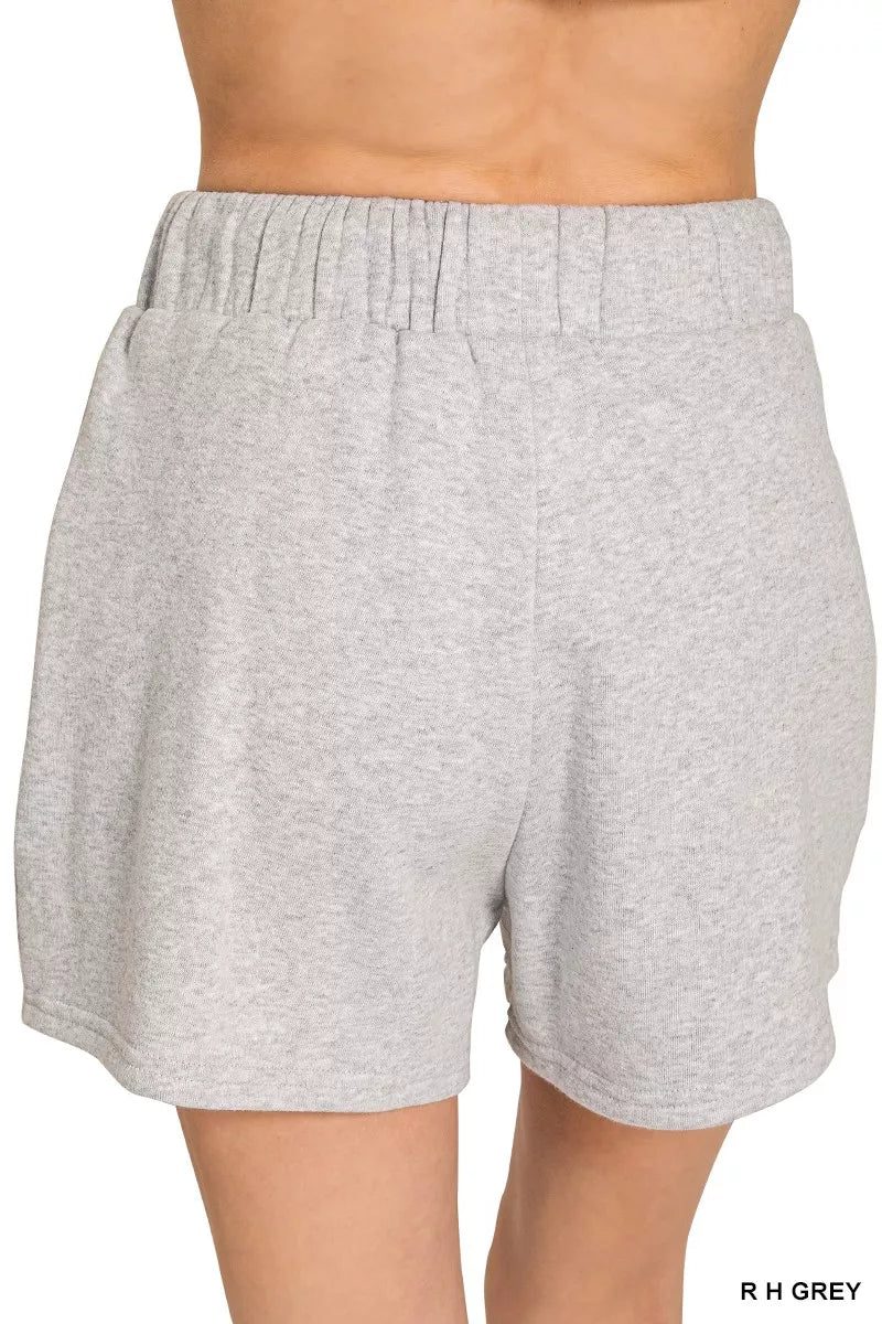 Zenana Fleece Long Sleeve Sweatshirts & Shorts Set - Sydney So Sweet