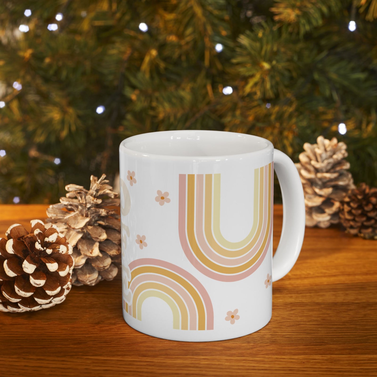 Coffee Retro Rainbow Cute Ceramic Mug Coffee Cup (11oz & 15oz) - Sydney So Sweet
