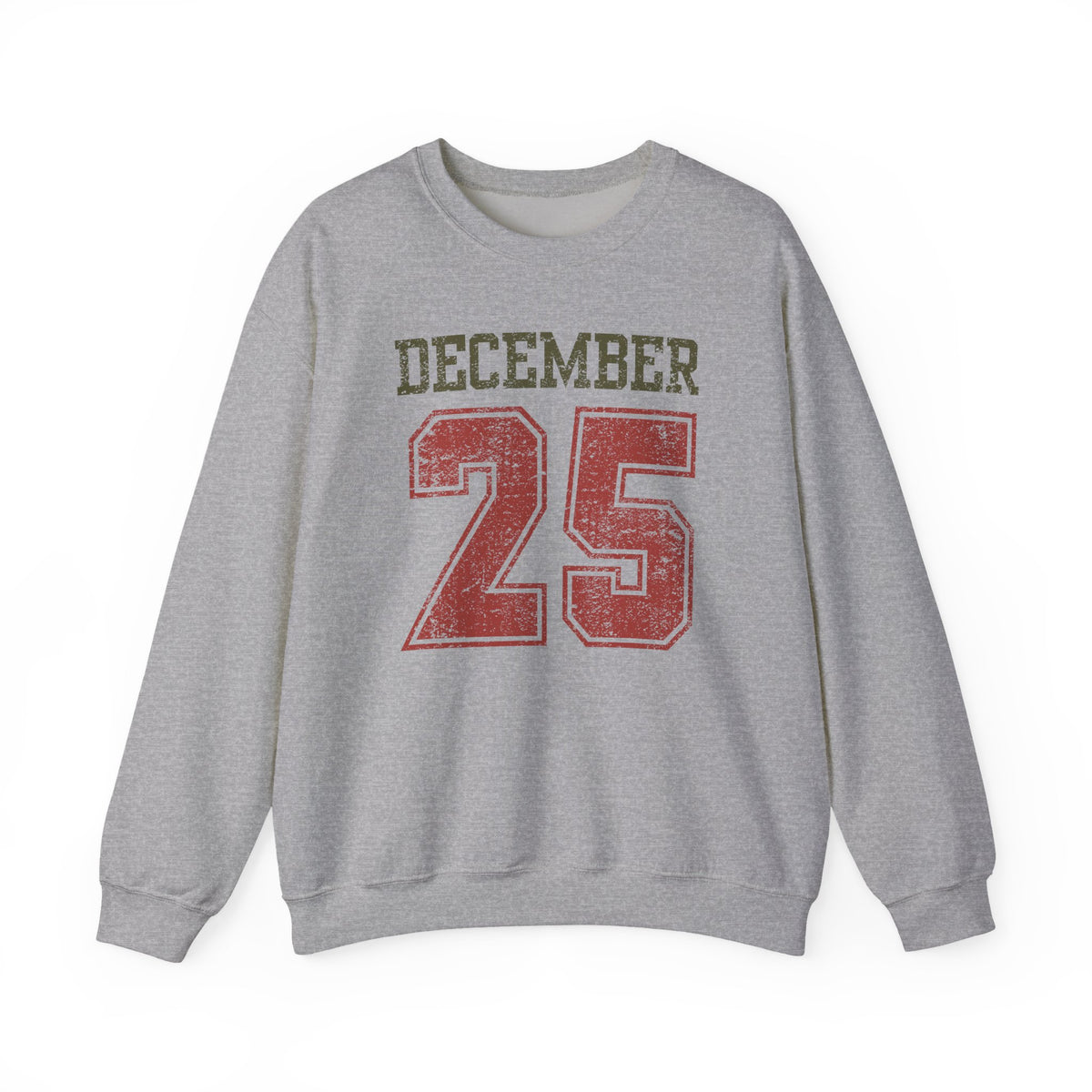 December 25 Vintage Distressed Heavy Blend Unisex Crewneck Cozy Christmas Sweatshirt - Sydney So Sweet