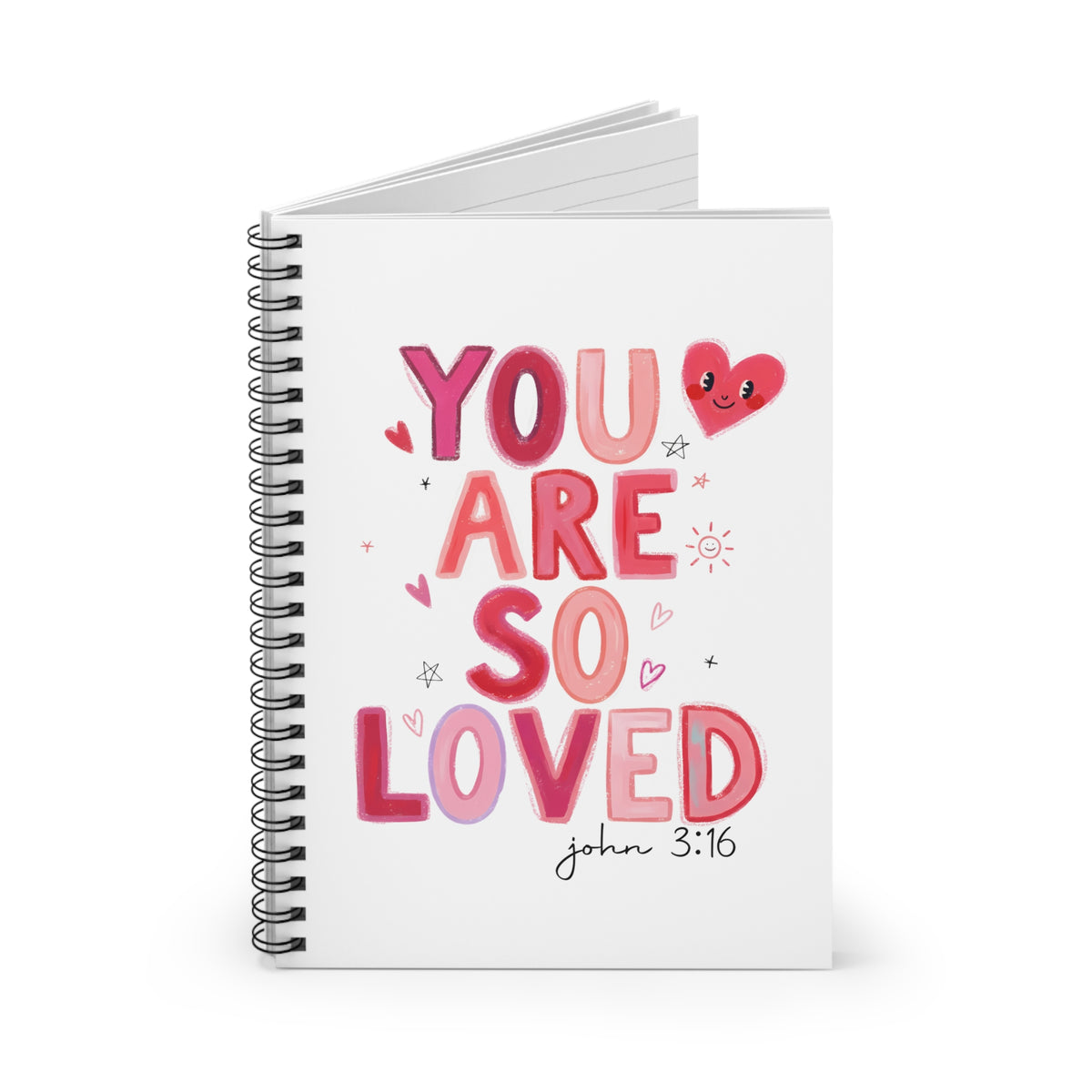You Are So Loved Spiral Notebook John 3:16Inspirational Christian Journal