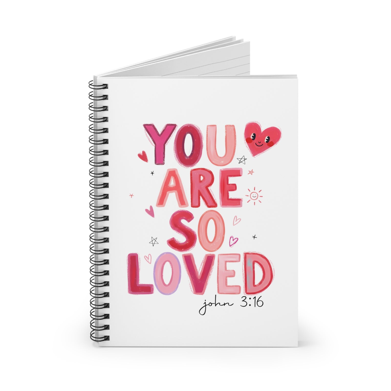 You Are So Loved Spiral Notebook John 3:16Inspirational Christian Journal