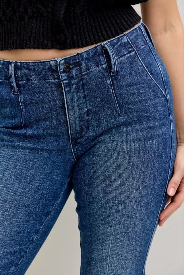 Judy Blue Full Size Mid Rise Bootcut Jeans with Welt Pockets Plus Size - Sydney So Sweet