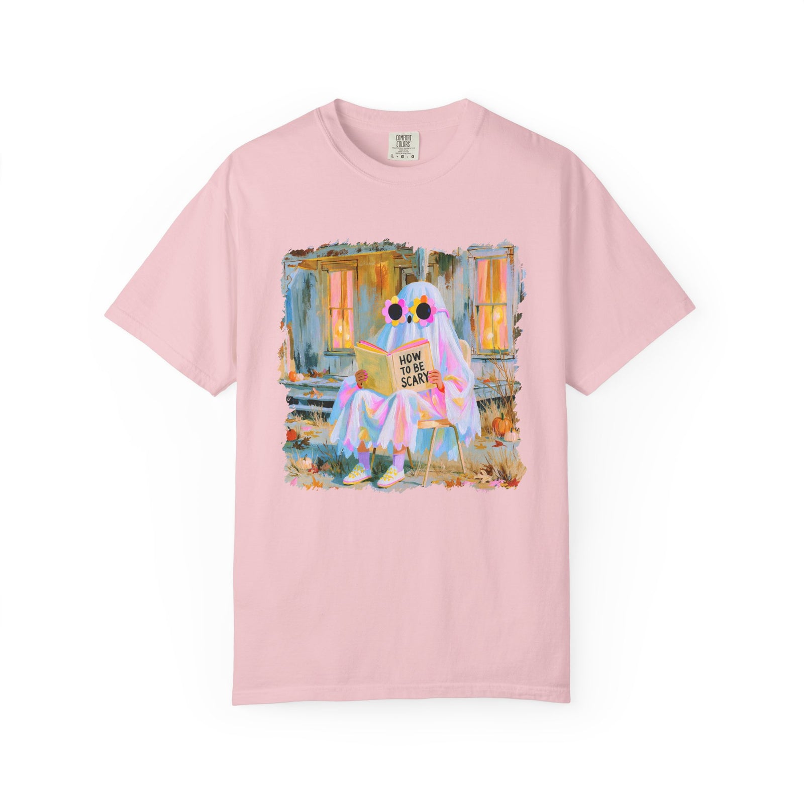 How to Be Scary Ghost Book T-Shirt Pastel Retro Spooky Halloween Graphic Tee