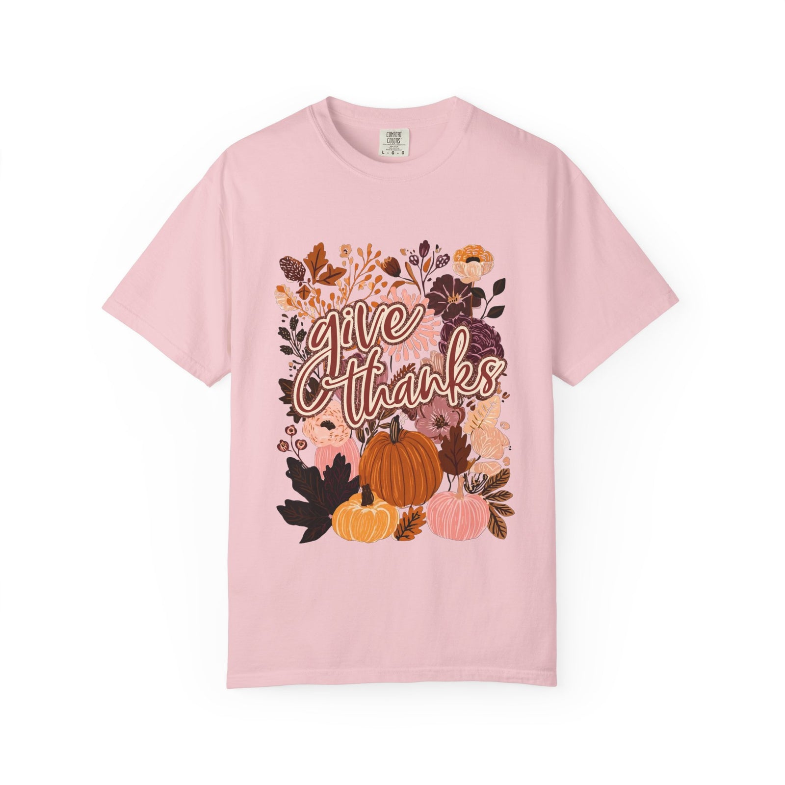 Give Thanks T-Shirt Fall Pumpkin Thanksgiving Graphic Tee