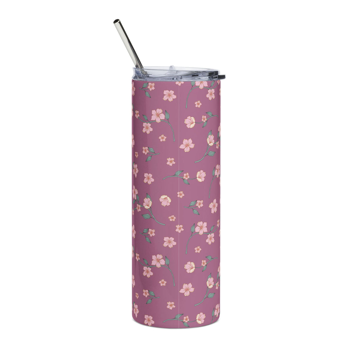Floral Dreams Plum & Pink 20oz Floral Stainless Steel Tumbler Travel Cup