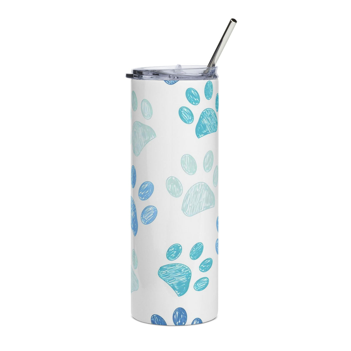 Paw Print Blue 20oz Stainless Tumbler Insulated Travel Cup - Sydney So Sweet