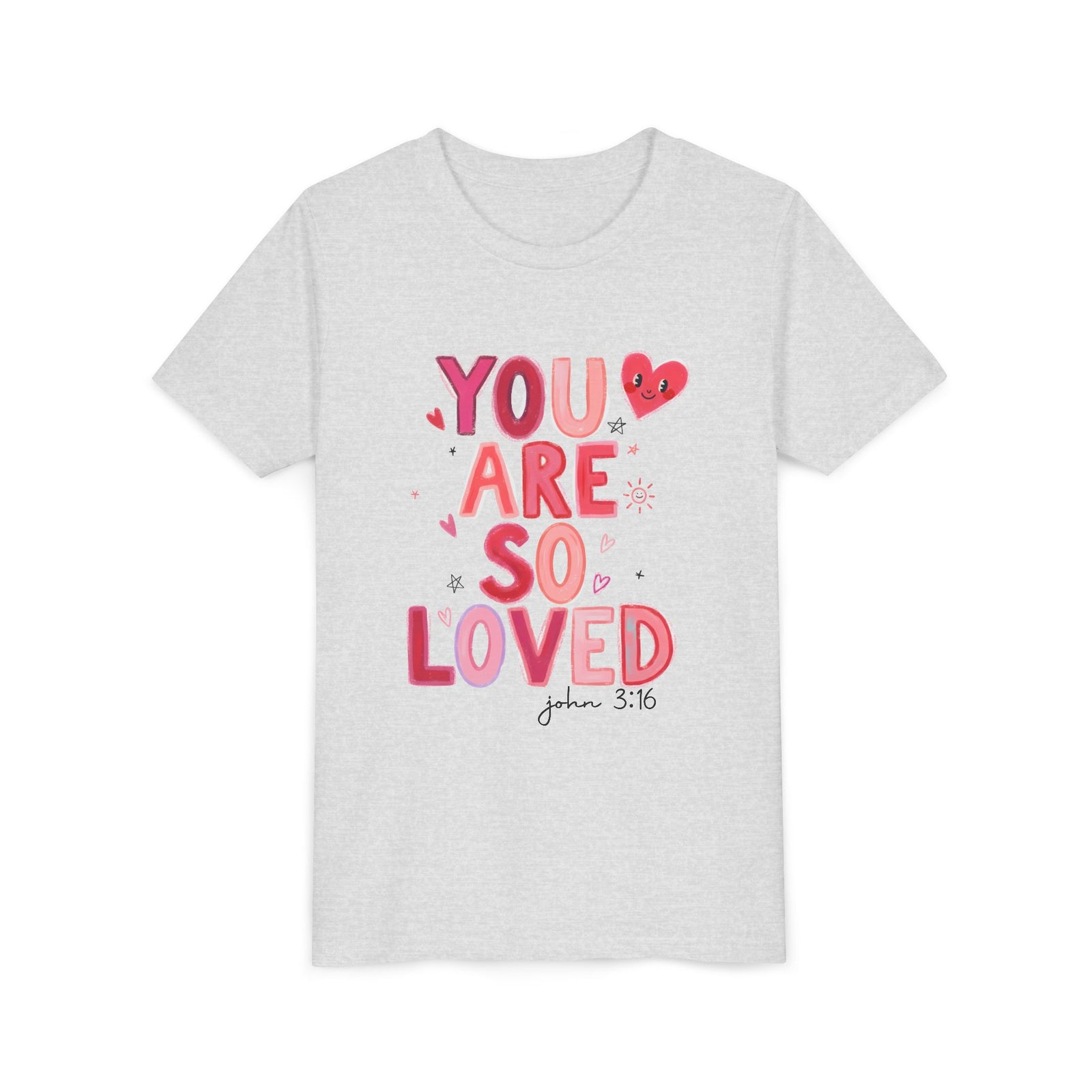 You Are So Loved John 3:16 Kids T-Shirt Cute Youth Christian Tee