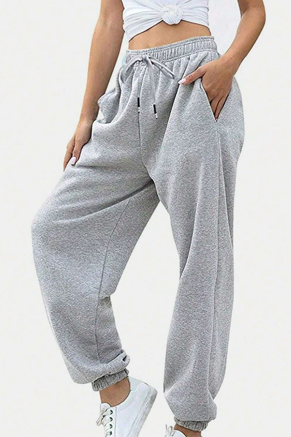 Elastic Waist Joggers with Pockets - Sydney So Sweet