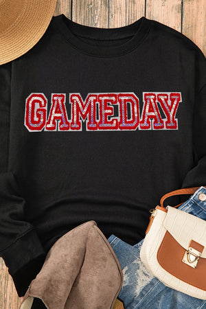 GAME DAY Round Neck Long Sleeve Sweatshirt - Sydney So Sweet