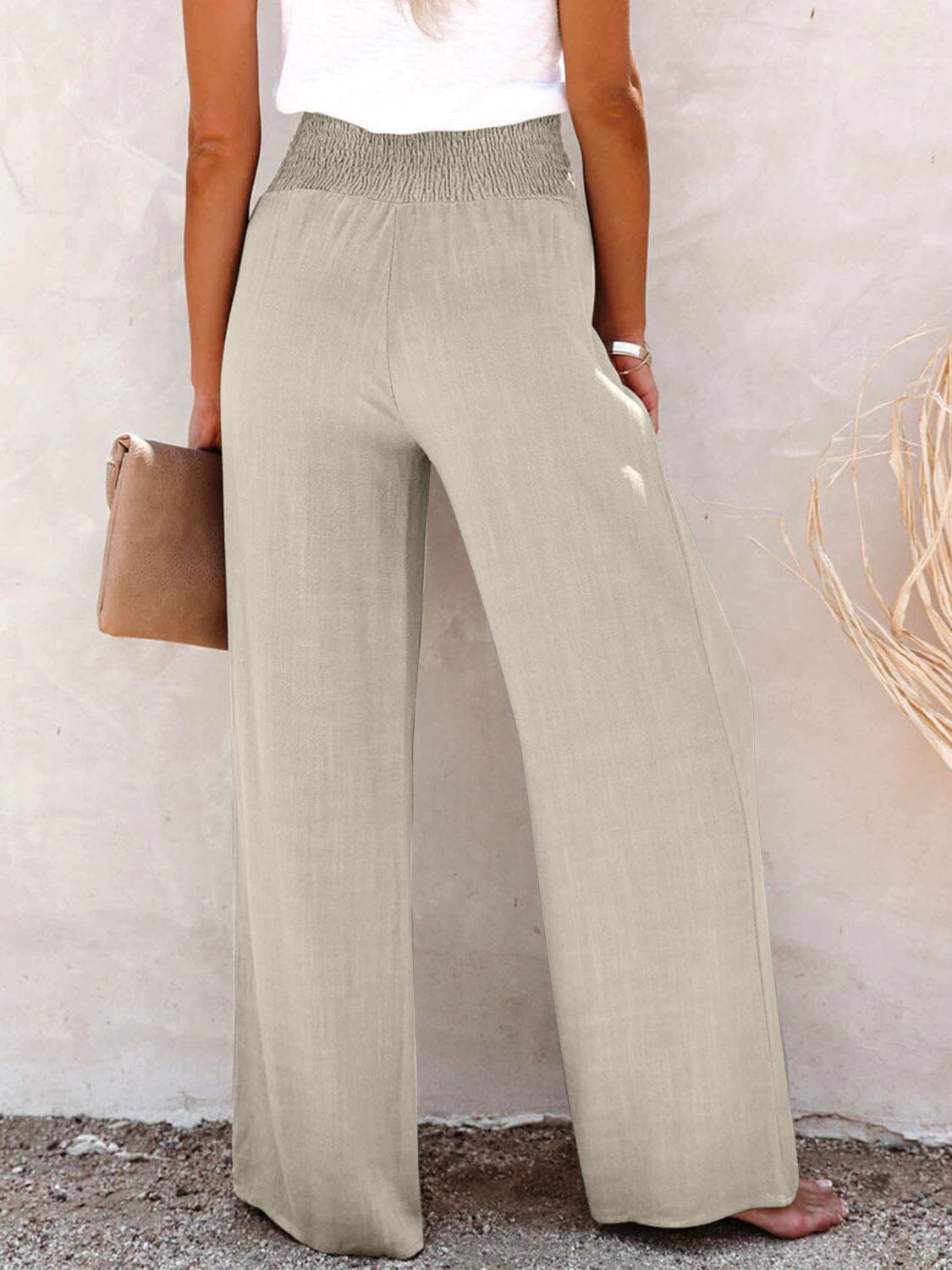 Full Size Decorative Button High Waist Pants - Sydney So Sweet