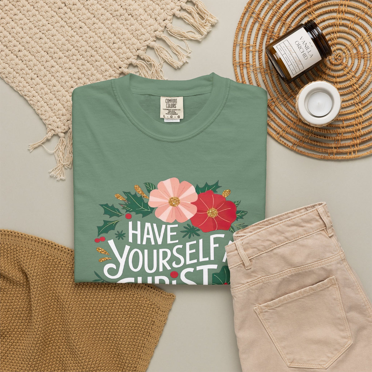 Have Yourself a Christ Filled Christmas T-Shirt Christian Graphic Tee
