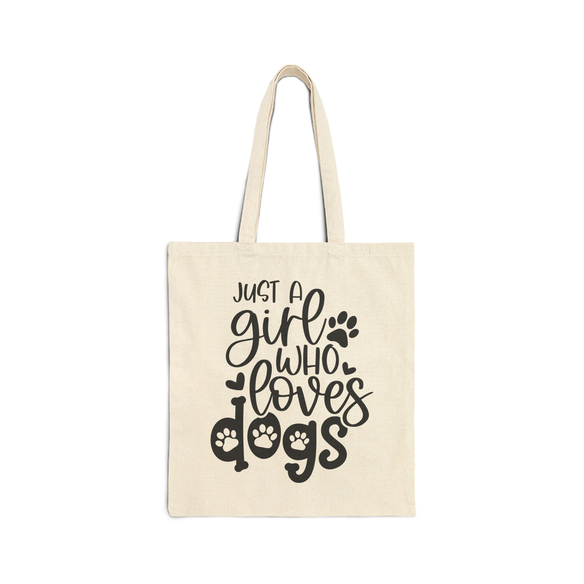 Just A Girl Who Loves Dogs Cotton Canvas Tote Dog Lover Shopping Bag