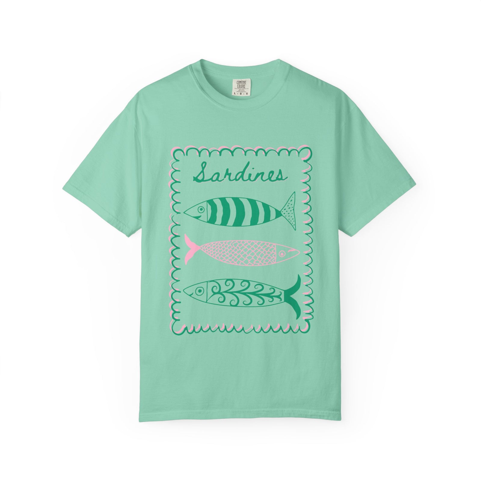 Sardines Graphic T-Shirt Women's Vintage Coastal Fish Tee