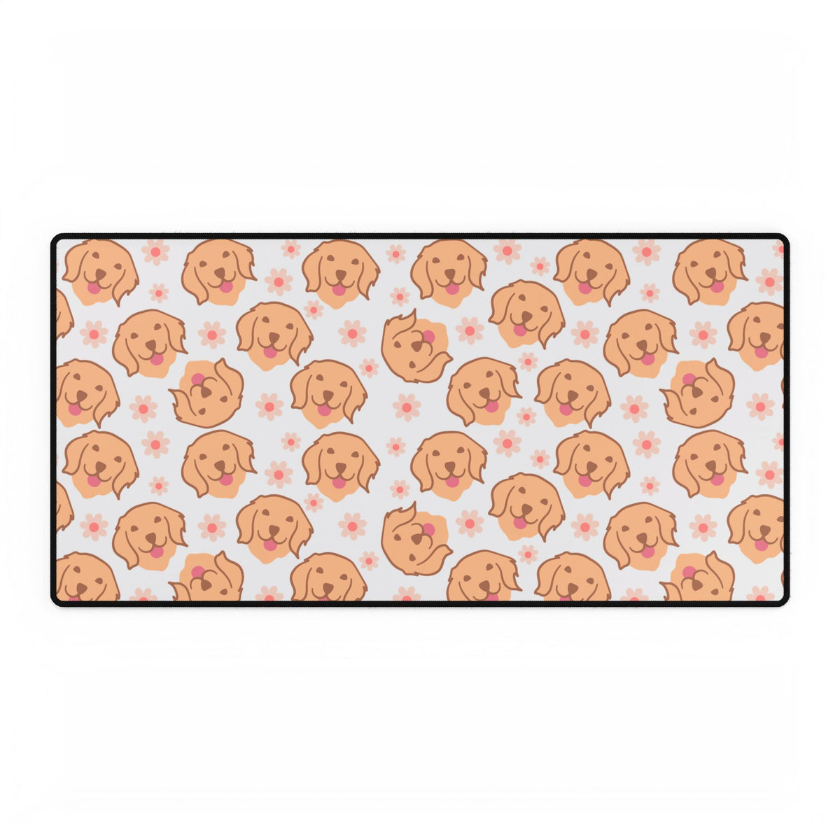 Golden Retriever Pattern Desk Mat — Cute Puppy Mouse Pad for Home Office