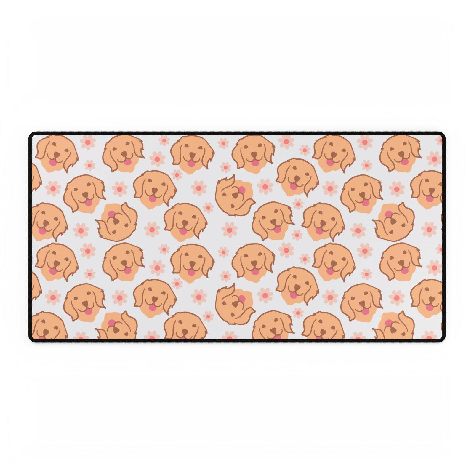 Golden Retriever Pattern Desk Mat — Cute Puppy Mouse Pad for Home Office
