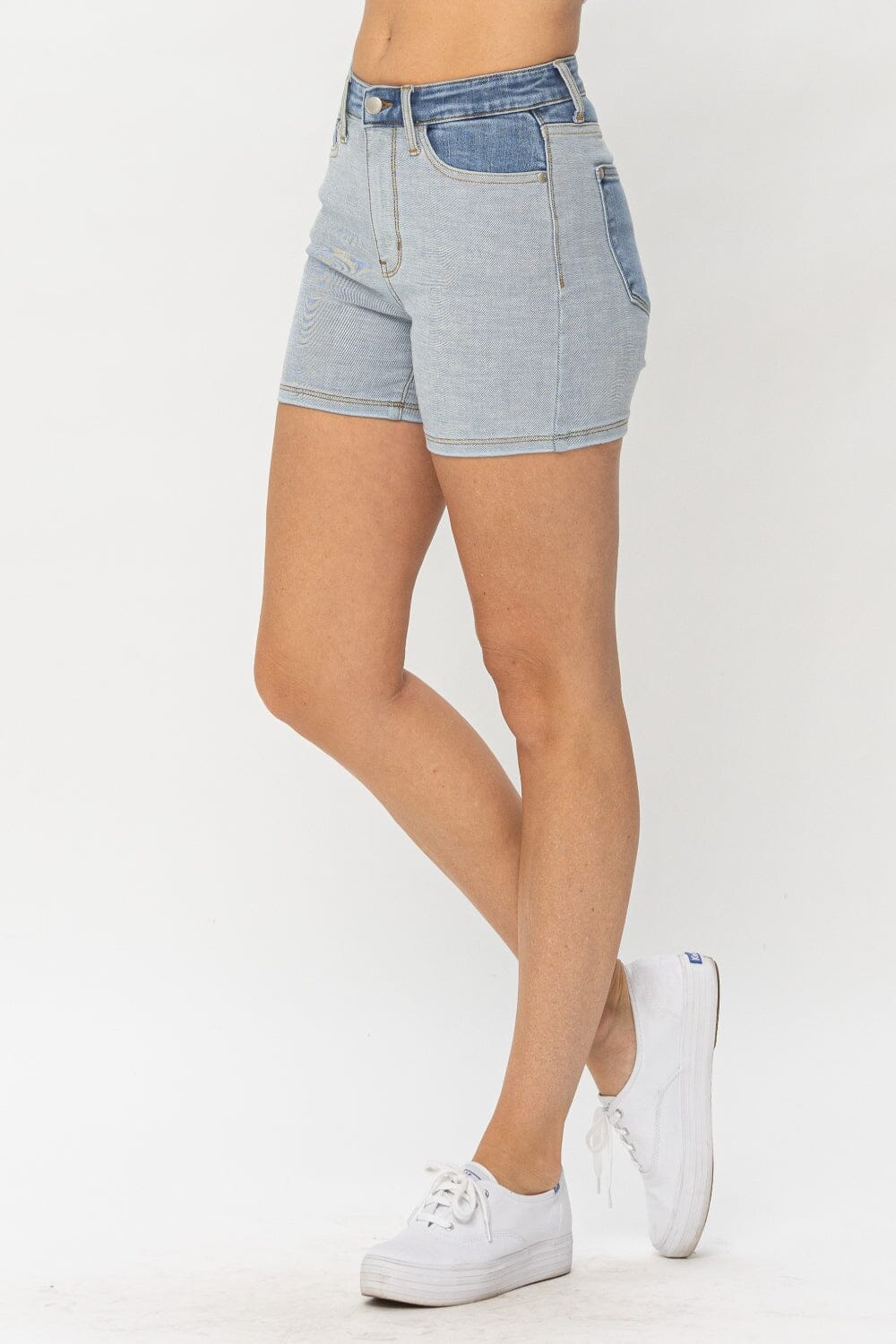 Judy Blue Full Size Color Block Denim Shorts - Sydney So Sweet
